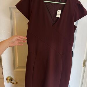 NWT Express Deep Burgundy Midi Dress